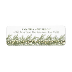 Pretty Christmas Garland Return Address Labels