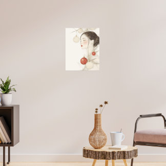 Pretty Christmas Lady Poster