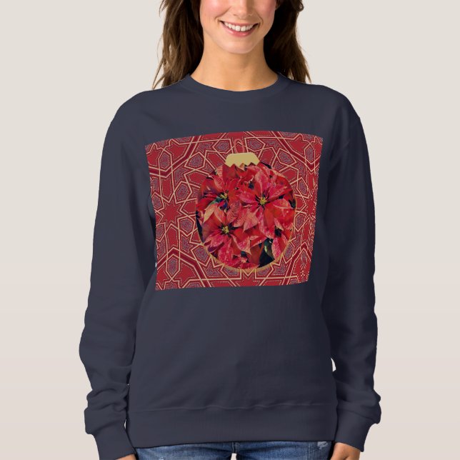 Pretty Christmas Ornament Art Winter Sweatshirt (Front)