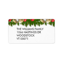Pretty Christmas Ornaments Return Address Label