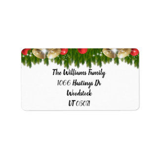 Pretty Christmas Ornaments Return Address Label