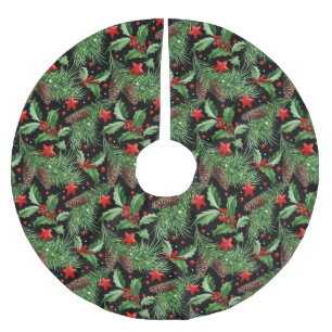 Pretty Christmas Pattern Brushed Polyester Tree Skirt