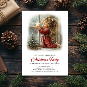 Pretty Christmas Scene Girl Serene Holiday Invite
