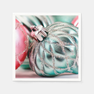 Pretty Christmas Tree Ornaments Holiday Decor Napkin