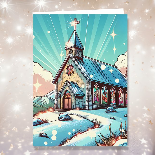 Pretty Church on a Winter Day Christmas Card (Creator Uploaded)