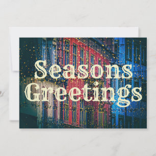 Pretty Cityscape Seasons Greetings Holiday Card
