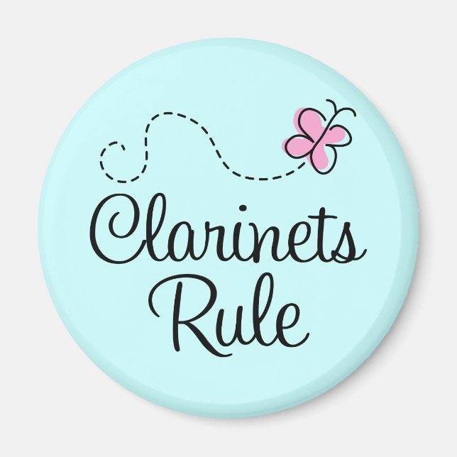 Pretty Clarinets Rule Music Gift Magnet (Front)
