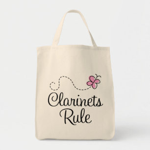 Pretty Clarinets Rule Music Gift Tote Bag