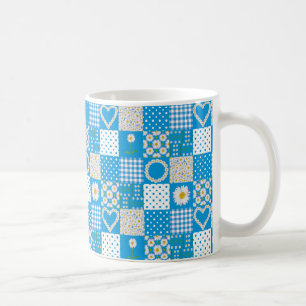 Pretty Coffee Mug: Daisychains, Faux Patchwork Mug