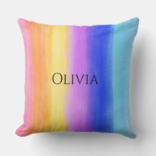 Pretty Colorful Gentle Striped Art For Teens Cushion