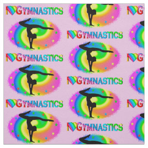 PRETTY COLORFUL I LOVE GYMNASTICS DESIGN FABRIC