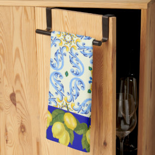 Pretty Colorful Italian Tile Look Kitchen Towel