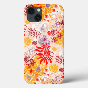 Pretty coloured abstract flowers iPhone 13 case