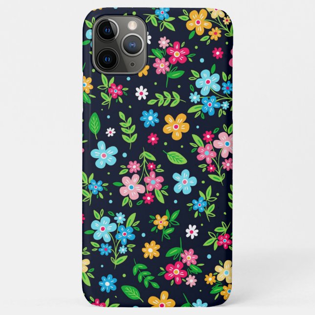 Pretty Coloured Floral Pattern Case-Mate iPhone Case (Back)