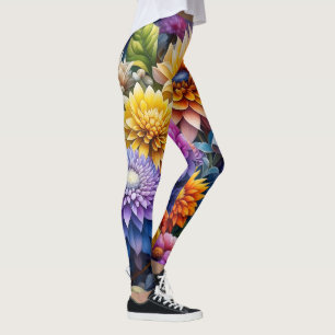 Pretty Colourful Ai Art Flowers Leggings