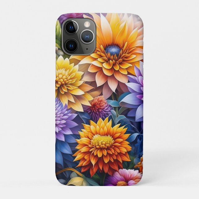 Pretty Colourful Ai Art Flowers Personalised Case-Mate iPhone Case (Back)