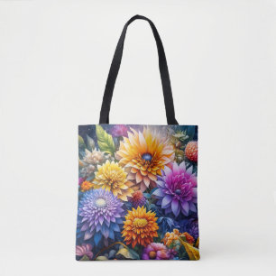 Pretty Colourful Ai Art Flowers Tote Bag