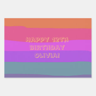 Pretty Colourful Birthday Wrapping Paper Sheet