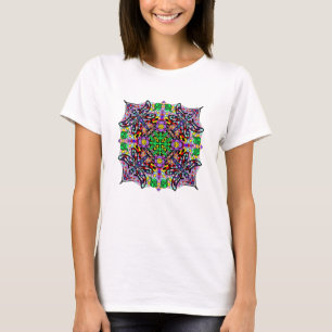 Pretty Colourful Dragonfly and Flowers Mandala T-Shirt