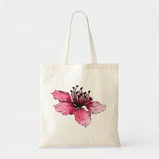 Pretty Colourful Floral Decorative Tote Bag Design (Front)