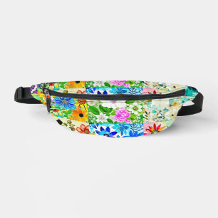 Pretty Colourful Floral Patchwork Bum Bags