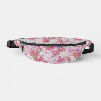 Pretty Colourful Floral Pattern Purple Pink Custom Bum Bags