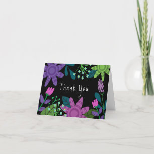 Pretty Colourful Floral Thank You Card