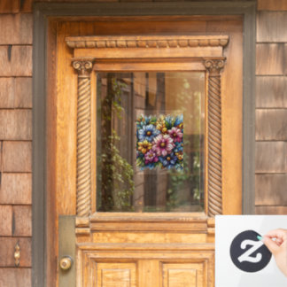 Pretty Colourful Flowers Window Cling