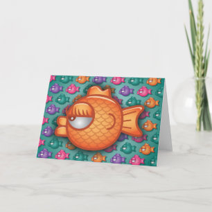 Pretty Colourful Goldfish Greeting Card