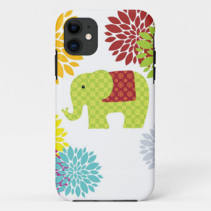 Pretty Colourful Hippie Elephant Flower Power Case-Mate iPhone Case