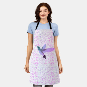 Pretty Colourful Hummingbird and Elegant backgroun Apron