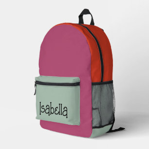 Pretty Colourful Modern Custom Name Printed Backpack