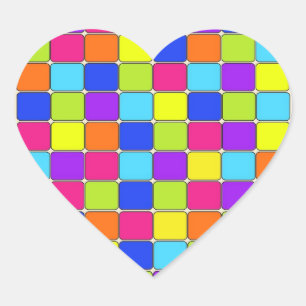 Pretty Colourful Mosaic Tile Pattern Gifts for Her Heart Sticker
