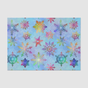 Pretty Colourful Snowflakes Christmas Pattern Tissue Paper