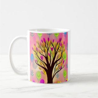 Pretty Colourful Tree Illustration and Quote Coffee Mug