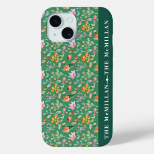 Pretty Colourful watercolor floral pattern pink  iPhone 15 Case