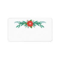 Pretty Colourful Winter Floral Blank Shipping Labe