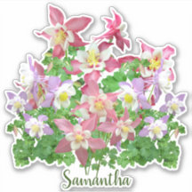Pretty Columbine Flowers Personalised 