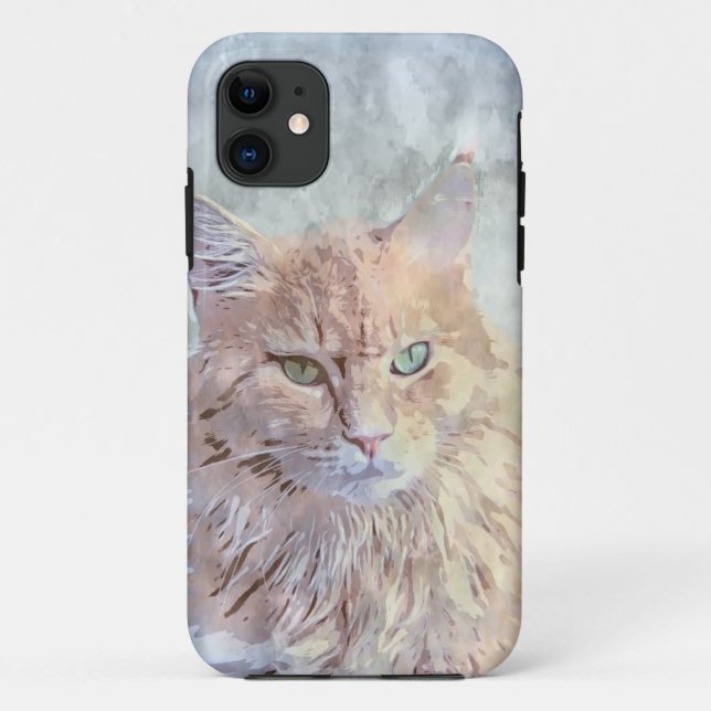 Pretty Cool Cat Artwork Case-Mate iPhone Case (Back)