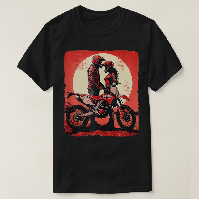 Pretty cool dirt bike couple for Valentines Day  T-Shirt (Design Front)