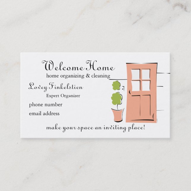 Pretty Coral Door Business Card (Front)