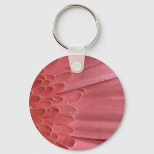 Pretty Coral Pink Gerbera Daisy Key Ring