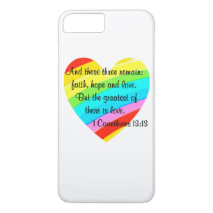 PRETTY CORINTHIANS 13:13 RAINBOW HEART DESIGN Case-Mate iPhone CASE