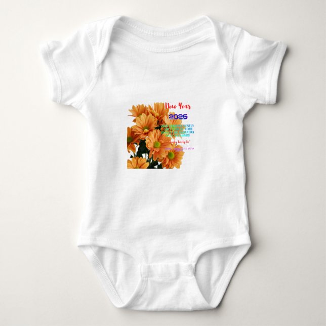 Pretty Cosmic Flower - Enchanting Galaxy Botanical Baby Bodysuit (Front)