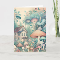 Pretty Cottage Core Whimsical Village Blank
