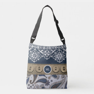 Pretty Country Style Tote Bag with Lace & Buttons