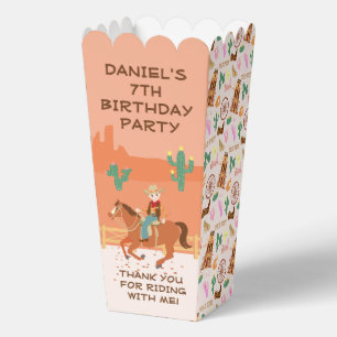 Pretty Cowgirl and horse Birthday Party Favour Box