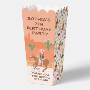 Pretty Cowgirl and horse Birthday Party Favour Box