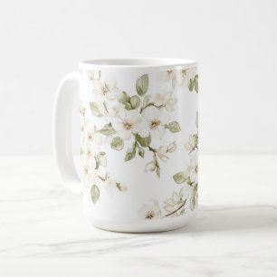 Pretty Cream Flowering Tree Coffee Mug