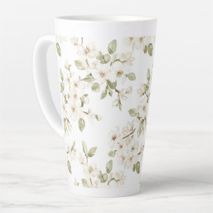 Pretty Cream Flowering Tree  Latte Mug